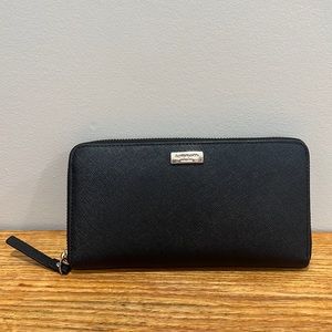 EUC Kate spade long zip leather wallet